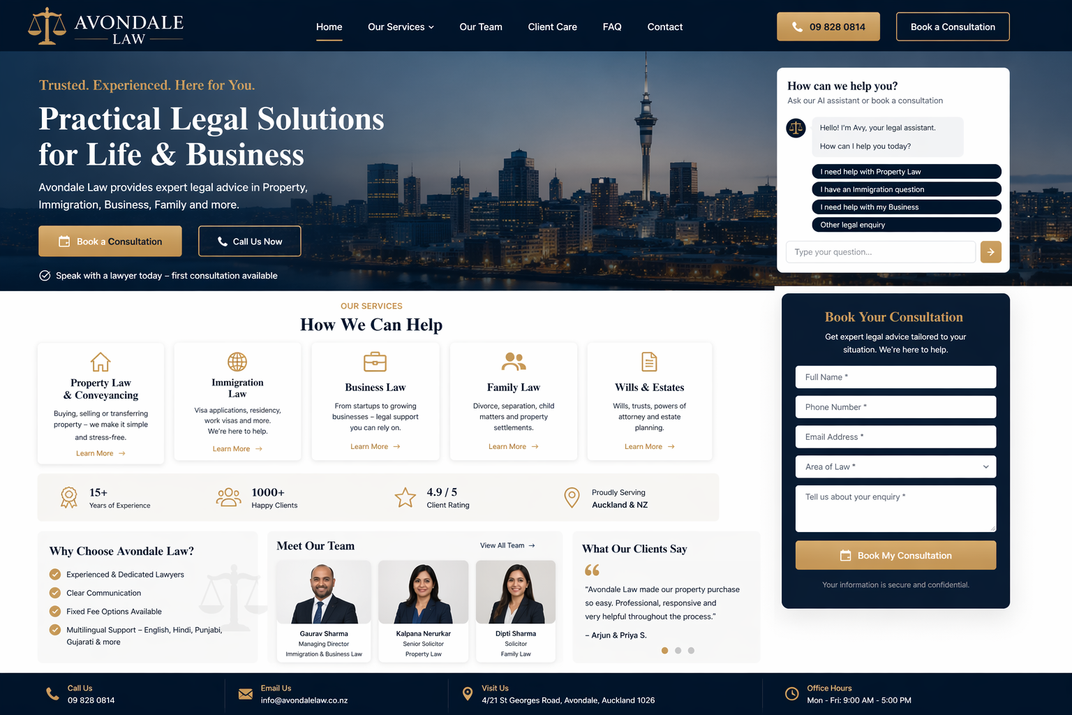 Legal services — new website