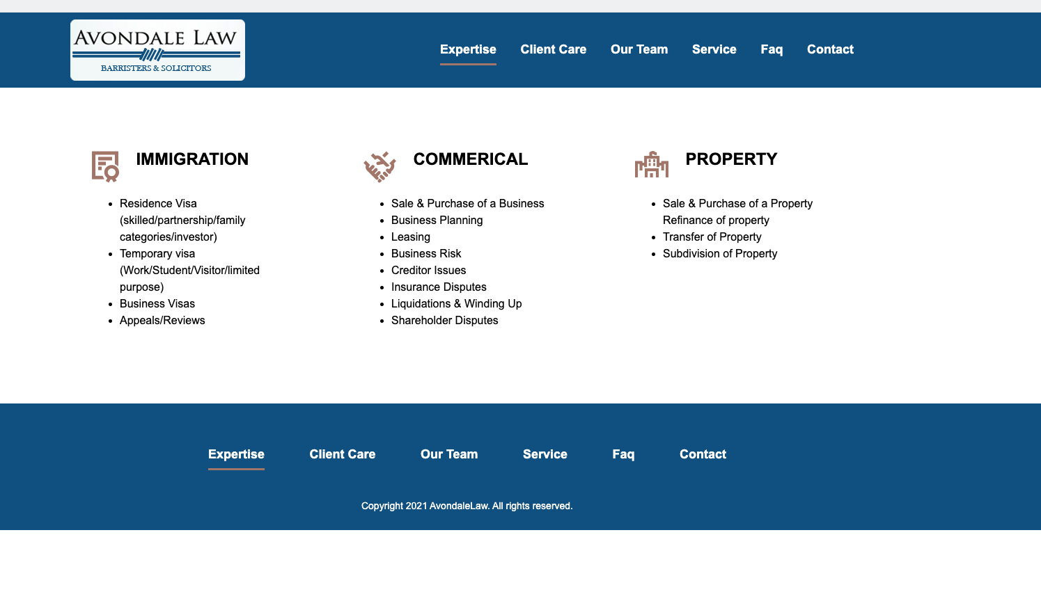 Legal services — old website