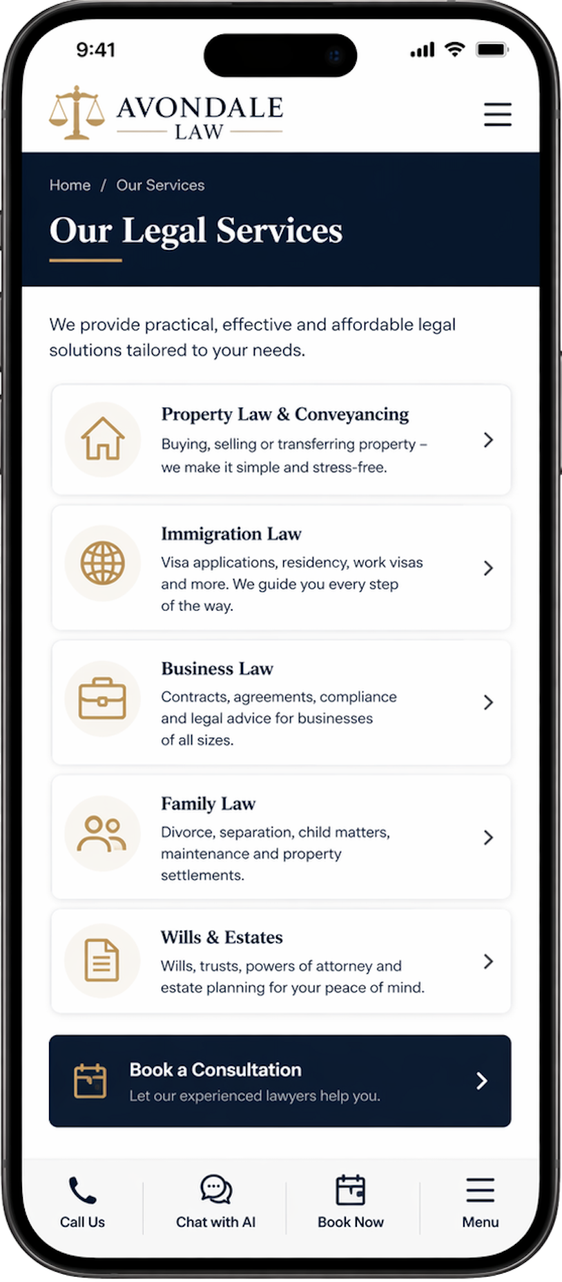 Legal services — mobile services
